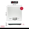 Taylor Pro Compact Digital Kitchen Scales with Touchless Tare in Gift Box, Glass / Plastic - Silver image 9