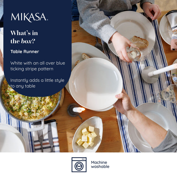 Mikasa Navy Stripe Cotton and Linen Table Runner, 230 x 34cm image 9