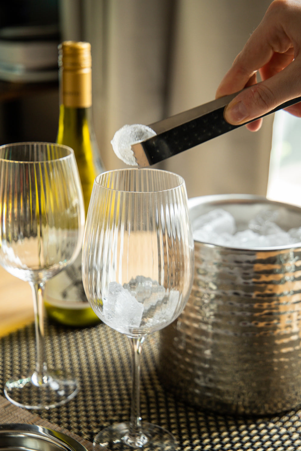 BarCraft Small Hammered Ice Bucket with Lid