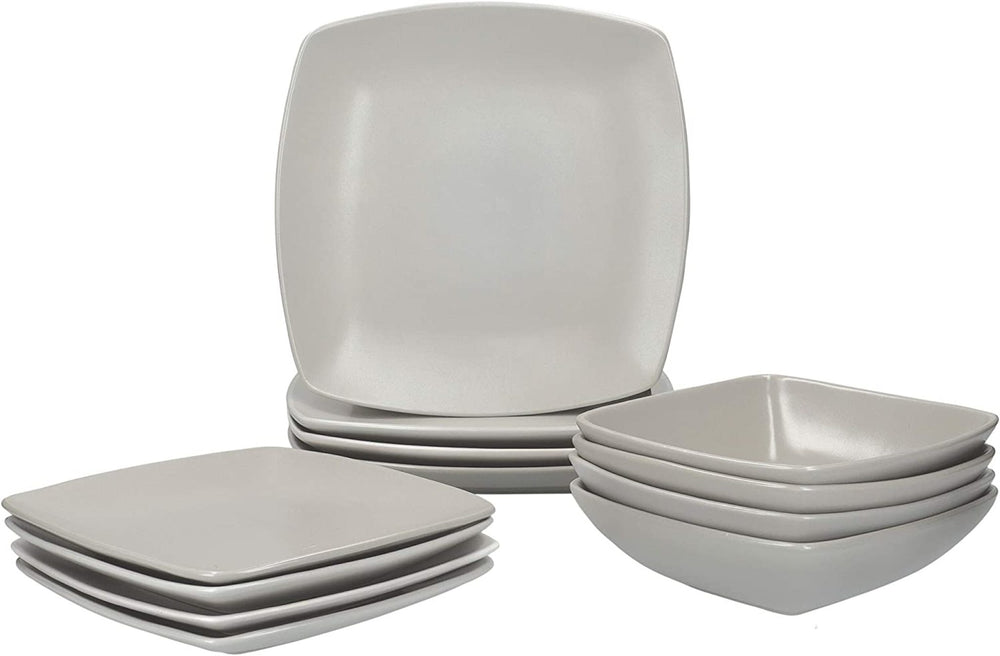 Creative Tops Raven Grey 12 Piece Dinner Set, Square, Ceramic, Service for 4 image 1