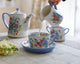 London Pottery Viscri Meadow Floral Milk Jug - Ceramic, Almond Ivory / Cornflower Blue, 250 ml