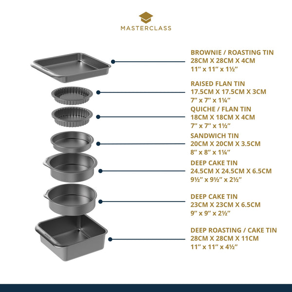 MasterClass Smart Space Stacking Seven Piece Non-Stick Roasting, Baking & Pastry Set image 8