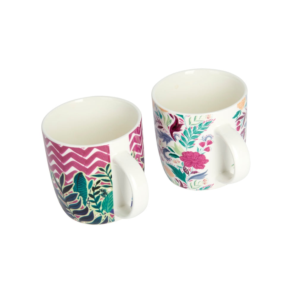 KitchenCraft Exotic Floral Mugs - Set of 4