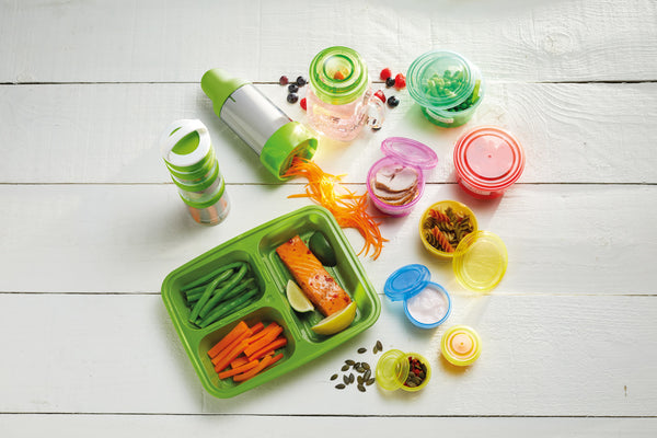 KitchenCraft Healthy Eating 5-Pack Portion Control Lunch Boxes with Compartments image 2