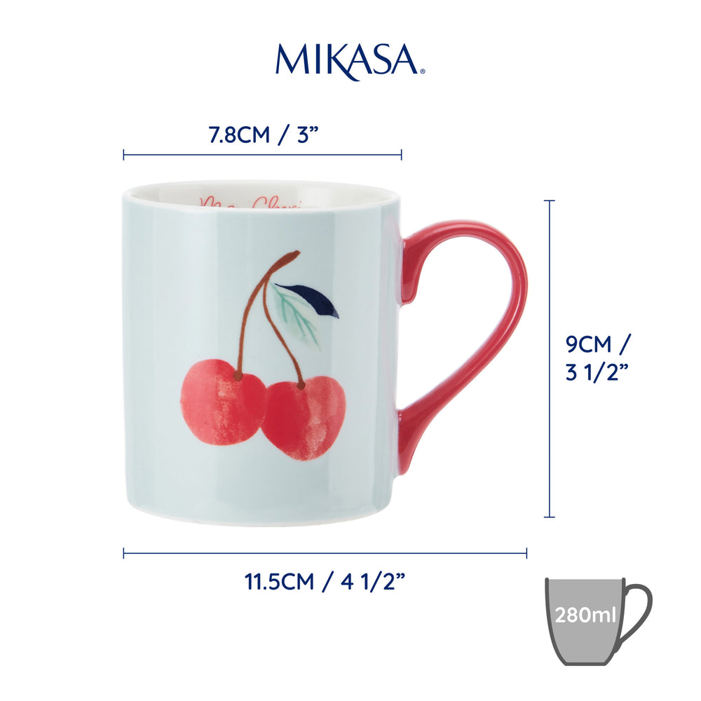 Mikasa Cherry Straight-Sided Porcelain Mug, 280ml