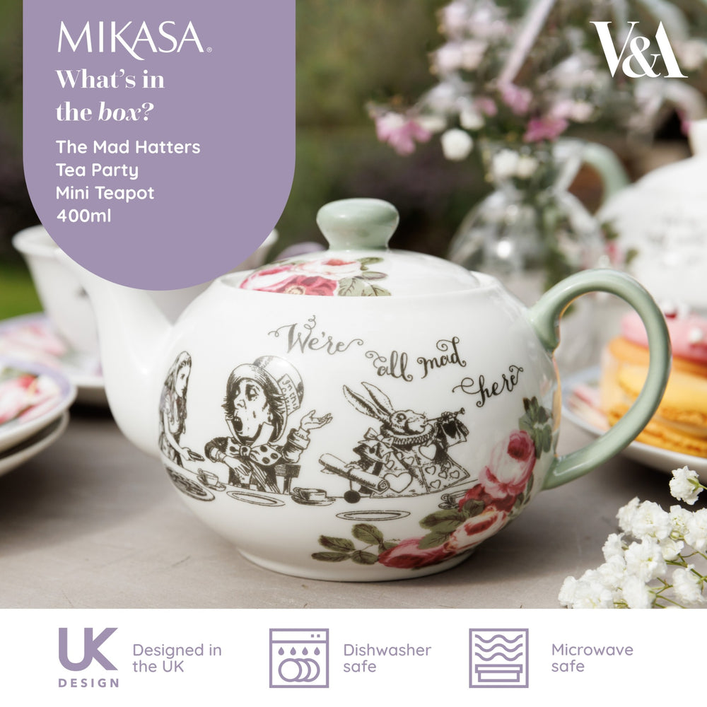 Mikasa and the V&A Alice In Wonderland Bone China Mini Teapot, 400ml