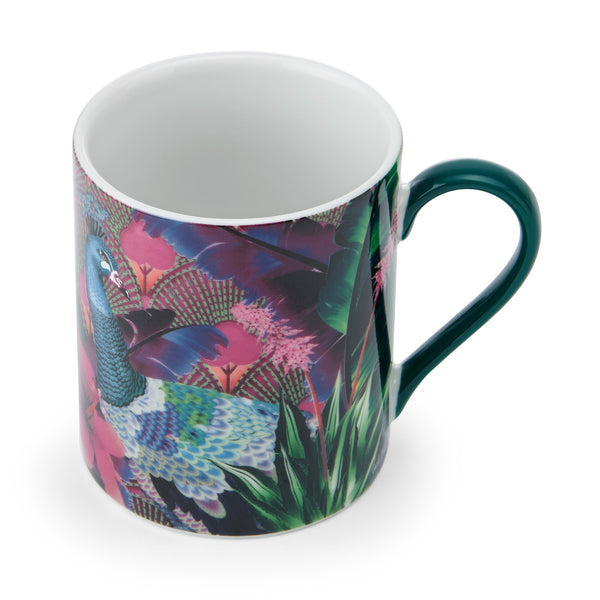 Mikasa x Sarah Arnett Porcelain Mug with Peacock Print, 350ml image 3