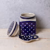 London Pottery Bundle with Canister and Tea Bag Tidy - Blue and White Circle
