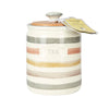 Classic Collection Striped Ceramic Tea Caddy