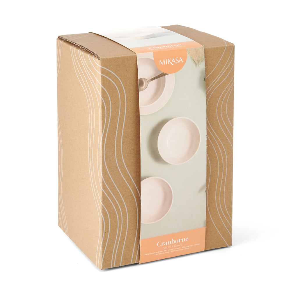 Mikasa Cranborne Stoneware Cereal Bowls, Set of 4, 15cm, Cream