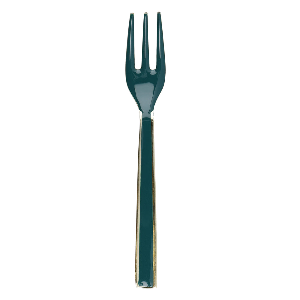 Artesà Set of Mini Serving Forks - Green and Gold, 4 Pieces
