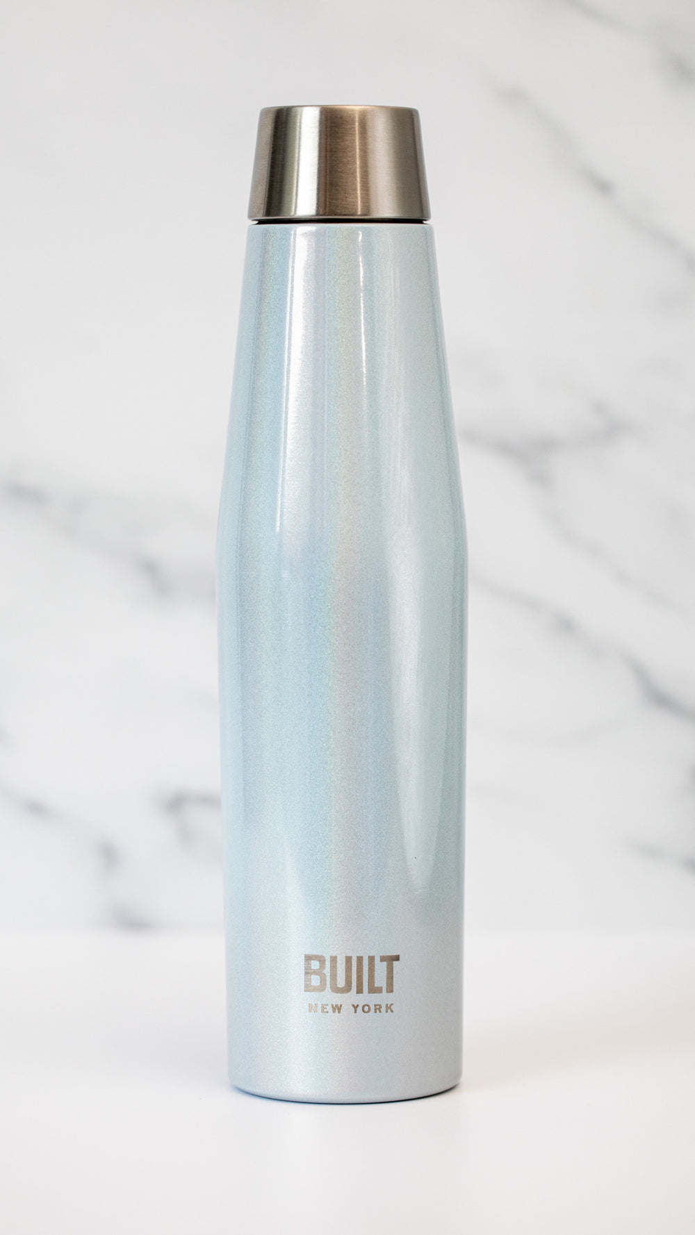 BUILT Apex 540ml Insulated Water Bottle, BPA-Free 18/8 Stainless Steel - Iridescent Blue