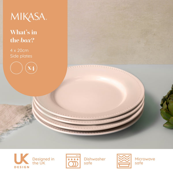 Mikasa Cranborne Stoneware Side Plates, Set of 4, 21cm, Cream image 9