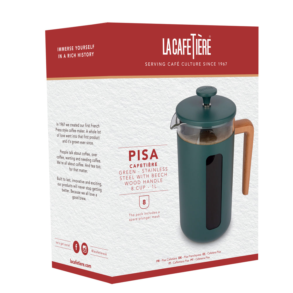 La Cafetière Pisa Green Cafetière - 8 Cup