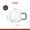 La Cafetière Glass Mug With Green Glass Handle, Set of 2, 275ml