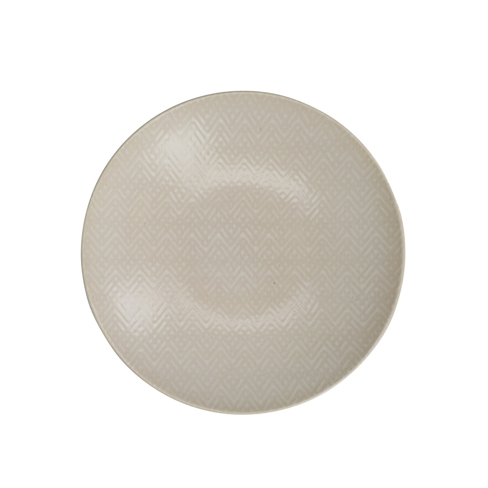 KitchenCraft Set of 4 Pasta Bowls in Gift Box, Lead-Free Glazed Stoneware - Embossed Blue / Cream