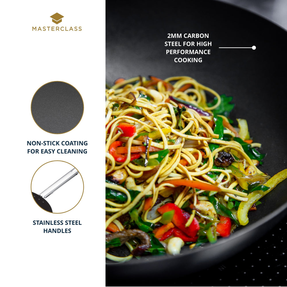 MasterClass Carbon Steel Wok, 24cm