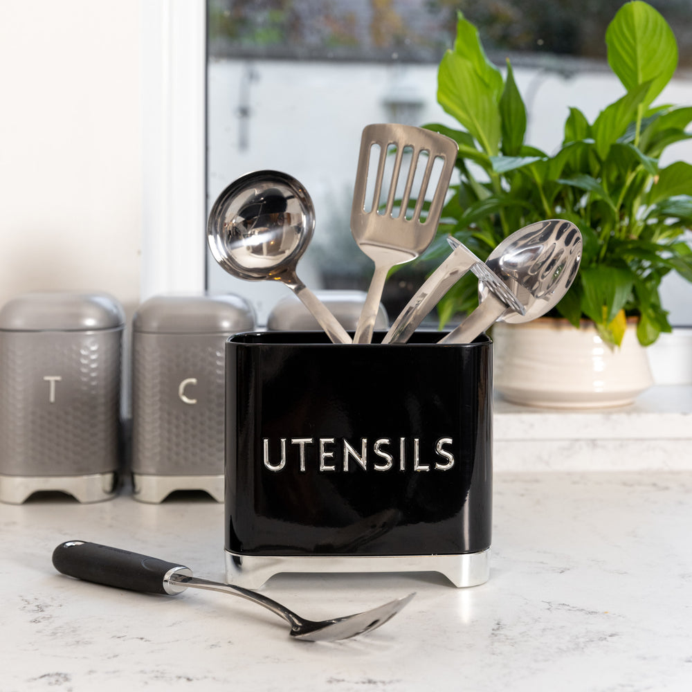 Lovello Black Utensil Tin