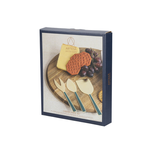Artesà Cheese Knife Set - Green and Gold, 3 Pieces image 4