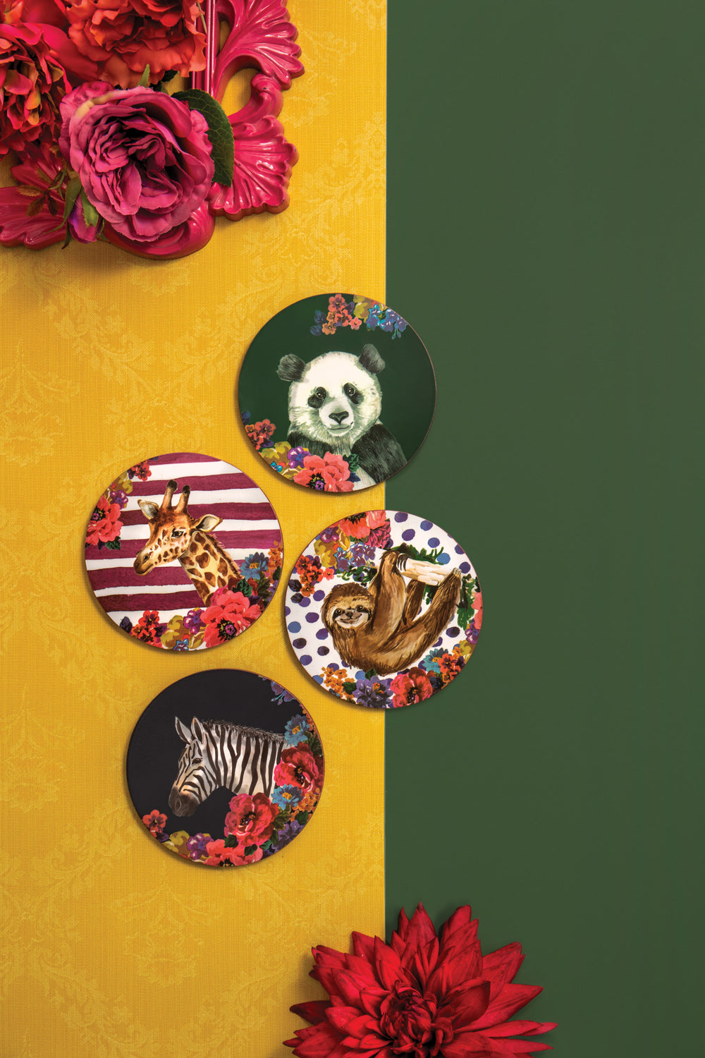 Mikasa Wild at Heart Cork Round Coasters, Set of 4, 12cm