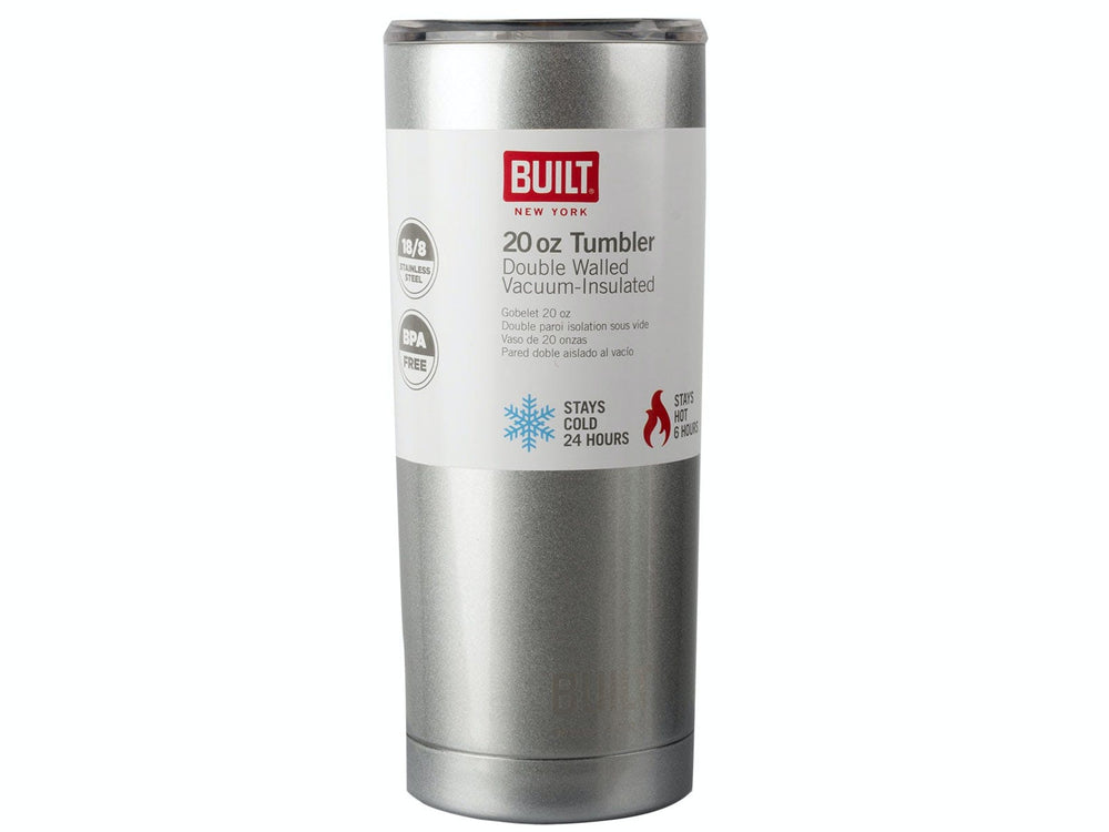 Built 590ml Double Walled Stainless Steel Travel Mug Silver