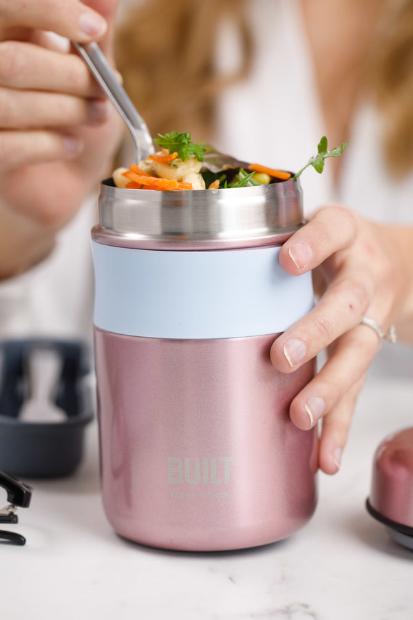 BUILT Tiempo Insulated Food Flask, 490ml, Rose Pink image 2