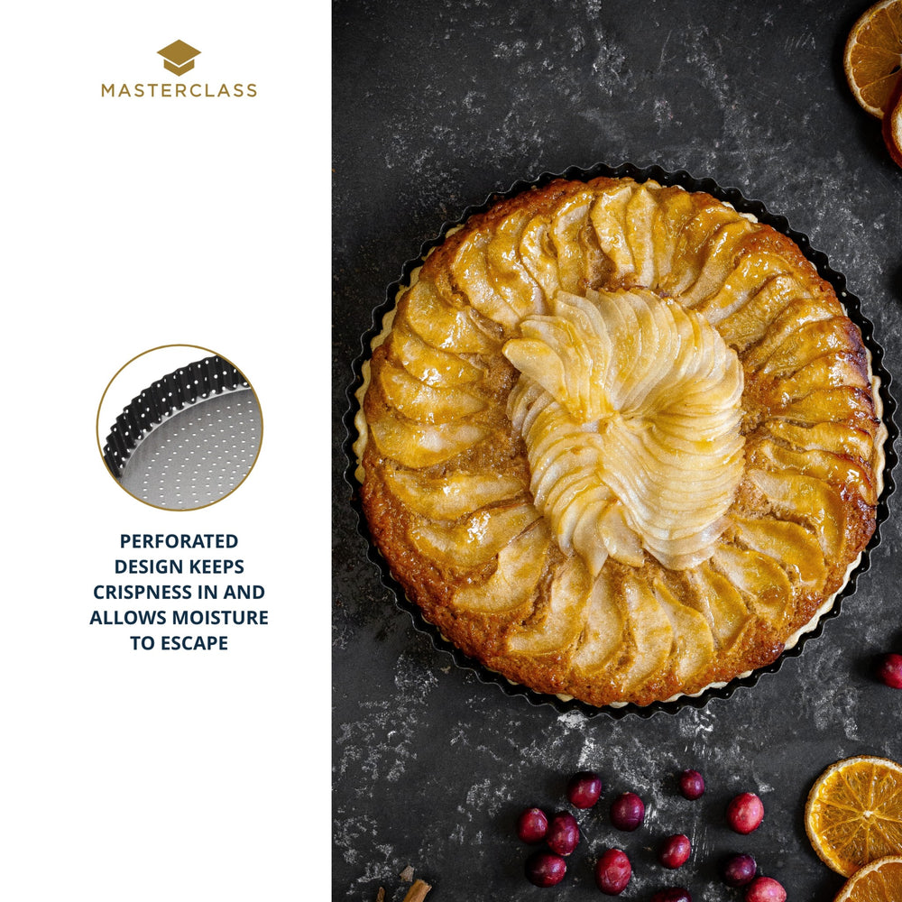 MasterClass Crusty Bake Non-stick Fluted Round Quiche Tin, 20cm