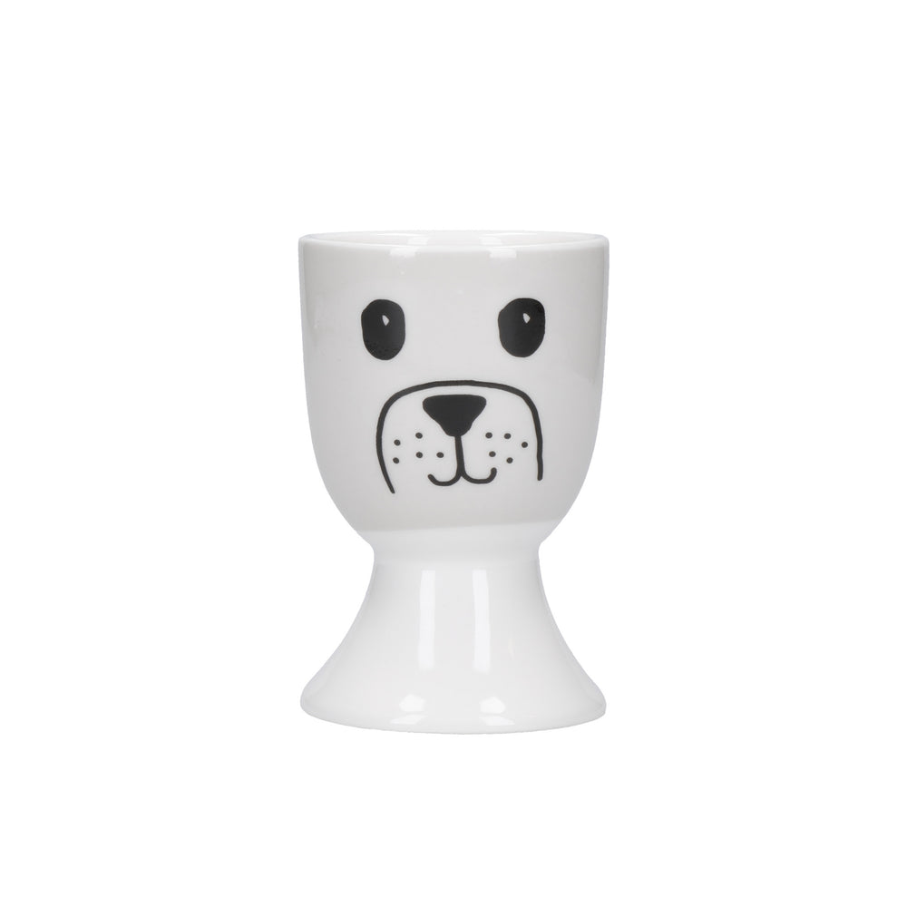 KitchenCraft Cat and Dog Egg Cup Set - Porcelain, 4 Pieces
