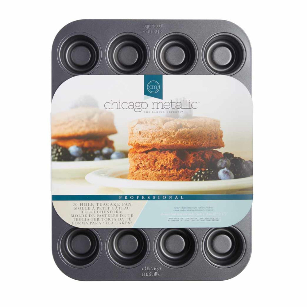 Chicago Metallic Non-Stick 20 Hole Teacake Pan