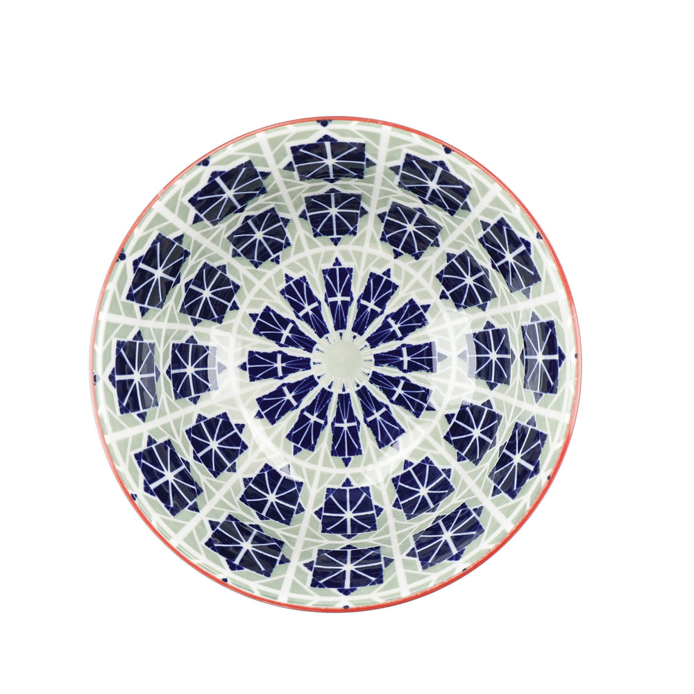 KitchenCraft Set of 4 Patterned Cereal Bowls in Gift Box, Ceramic - 'World of Flavours' Designs