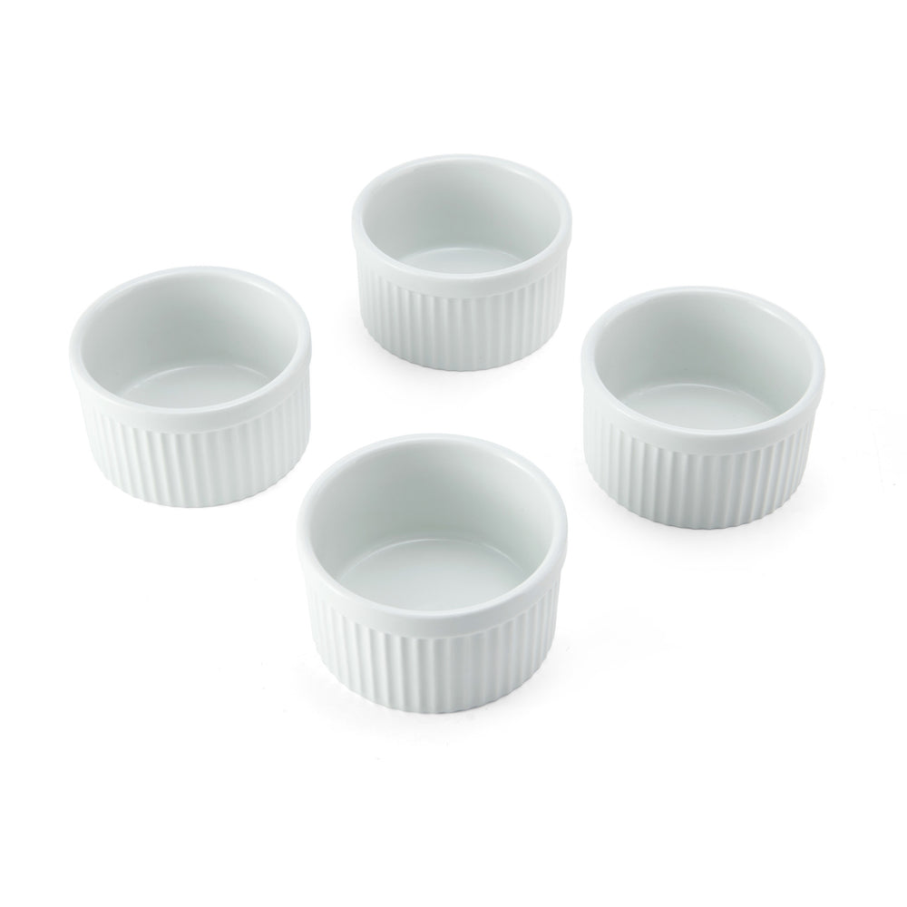 Mikasa Chalk Porcelain Ramekins, Set of 4, 9.5cm, White