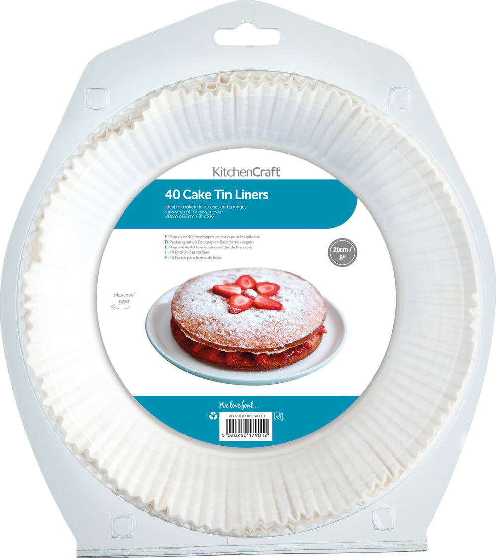 KitchenCraft Pack of Forty 21cm Cake Tin Liners