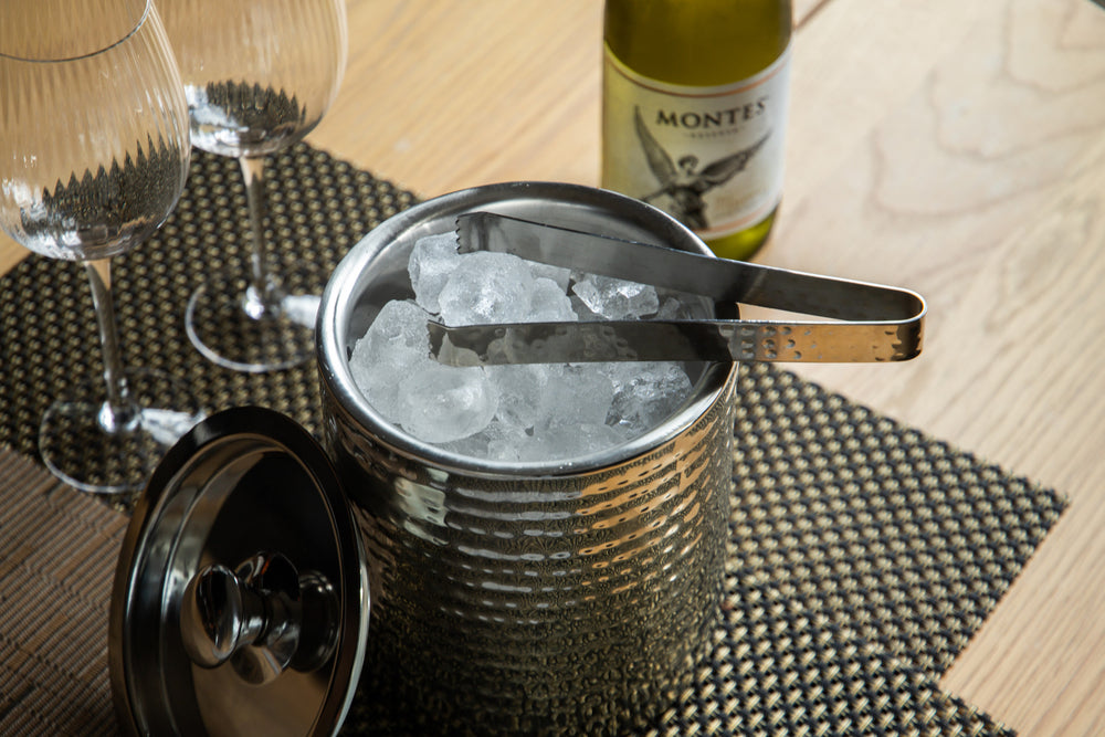 BarCraft Small Hammered Ice Bucket with Lid