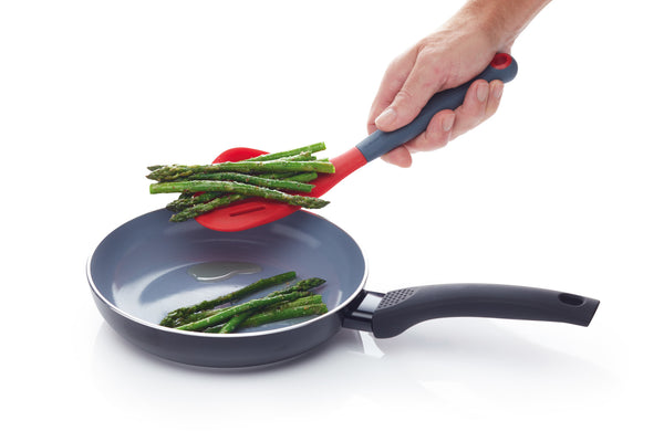 Colourworks Brights Red Long Handled Silicone-Headed Slotted Food Turner image 2