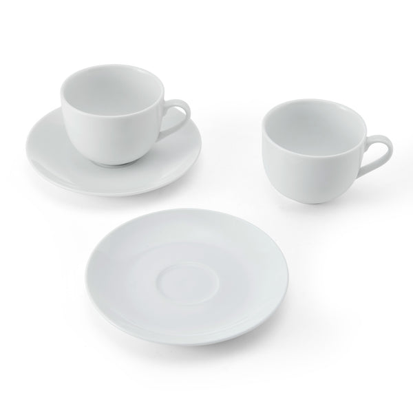 Mikasa Chalk Porcelain Teacup and Saucer Set, Set of 2, 220ml, White image 2