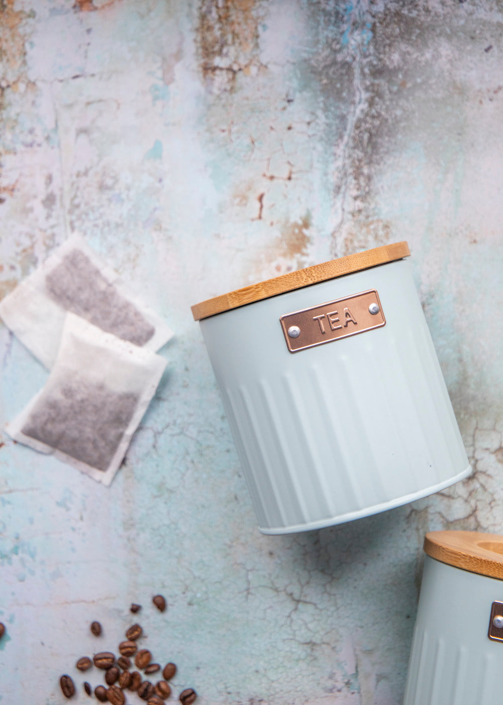 KitchenCraft Tea, Coffee and Sugar Canisters - 1 L, Light Blue, Set of 3