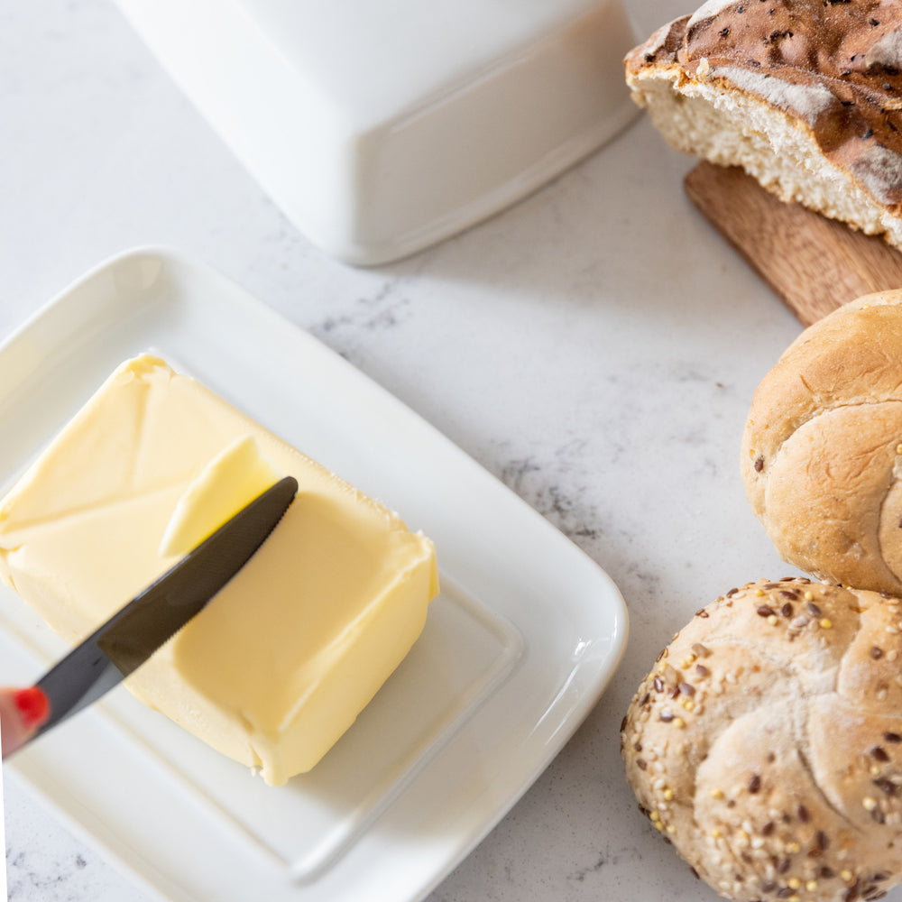 KitchenCraft White Porcelain Covered Butter Dish