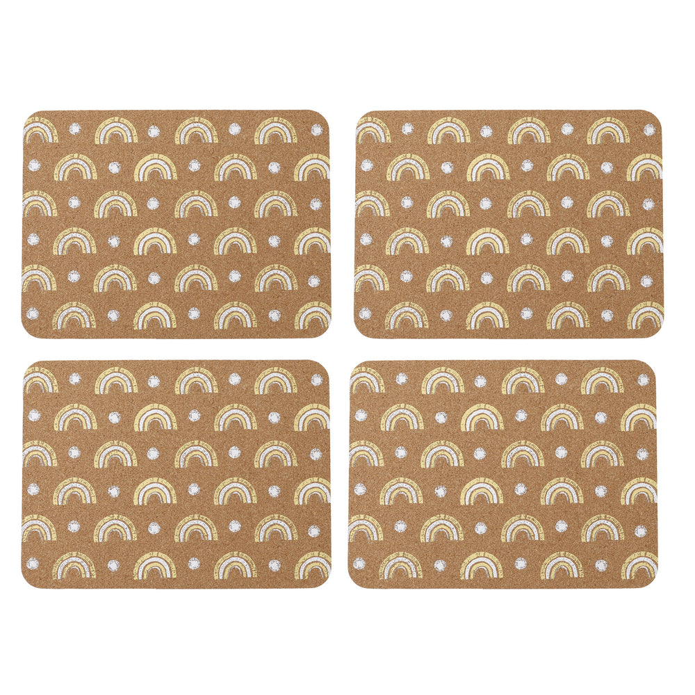 Creative Tops Printed Cork Placemats, Set of 4, Rainbow Design, 29 x 21.5 cm