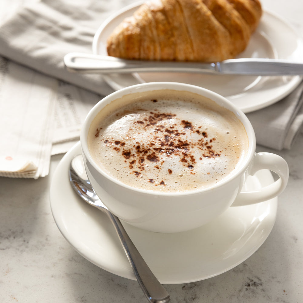 Set of 4 Maxwell & Williams White Basics 300ml Cappuccino Cups And Saucers