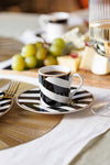 Mikasa Luxe Deco Geometric Stripe China Espresso Cups and Saucers, Set of 2, 100ml image 2