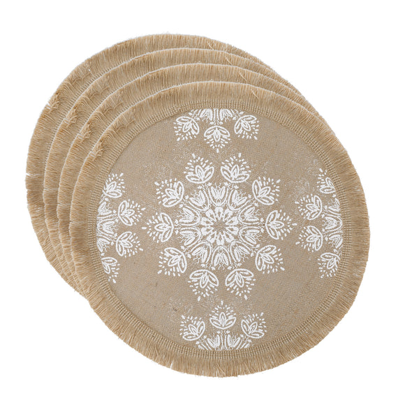 Creative Tops Round Hessian Placemats, Set of 4, White Mandala Design, 43cm image 10