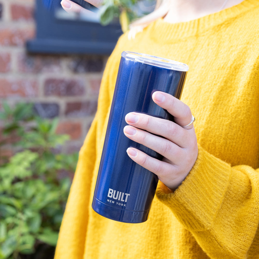 Built 590ml Double Walled Stainless Steel Travel Mug Midnight Blue