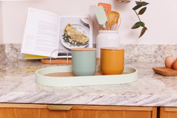 KitchenCraft Idilica Kitchen Canister with Beechwood Lid, 9 x 10cm, Green image 7