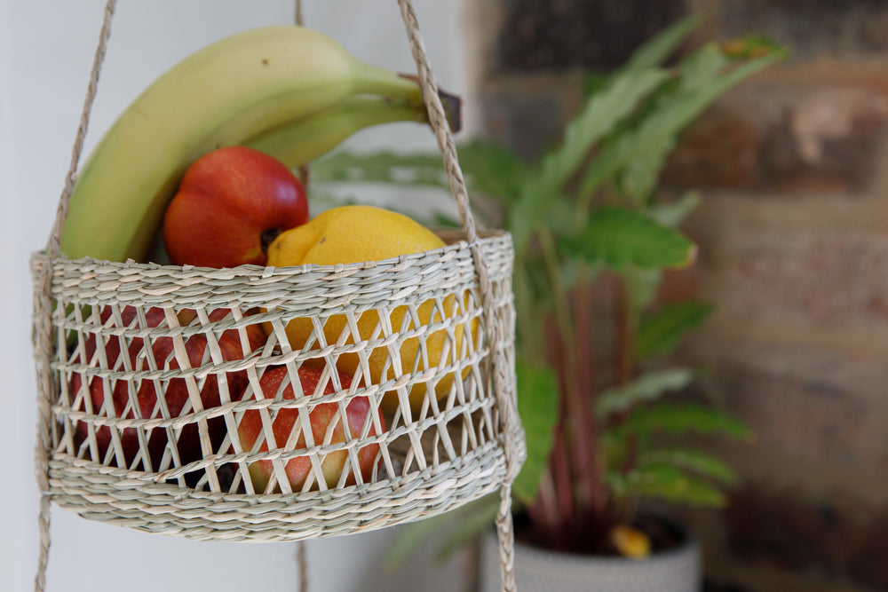 Natural Elements 2-Tier Natural Seagrass Hanging Planter