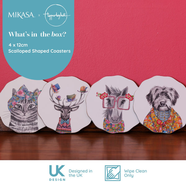 Mikasa x Tipperleyhill Scallop-Shaped Coasters, Set of 4, 12cm image 9