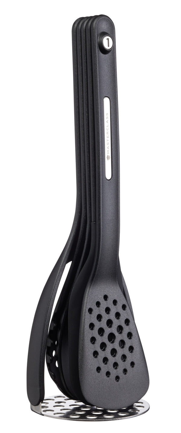 9pc Kitchen Tools Bundle with Mixing Bowl, Colander, Measuring Jugs, 2x Spatulas, Cooking Spoon, Pasta Server & Masher image 4