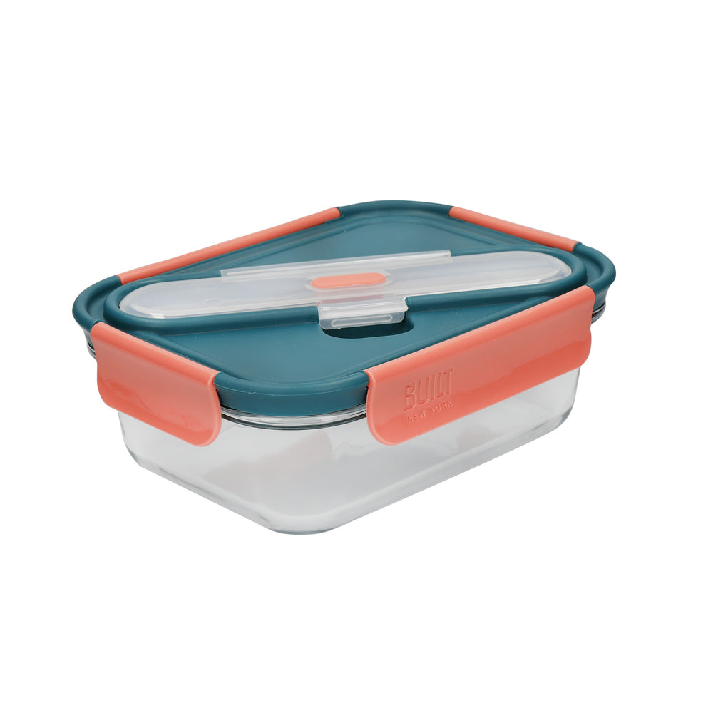 Built Tropics Glass 900ml Lunch Box with Cutlery