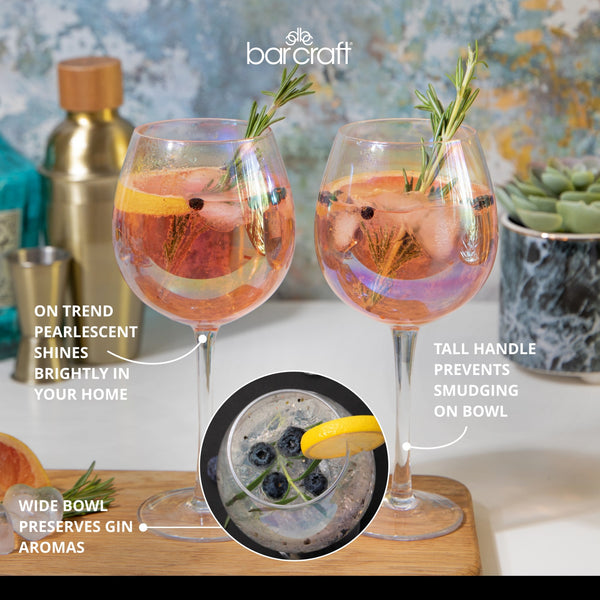 BarCraft Set of Two Iridescent Gin Glasses image 9