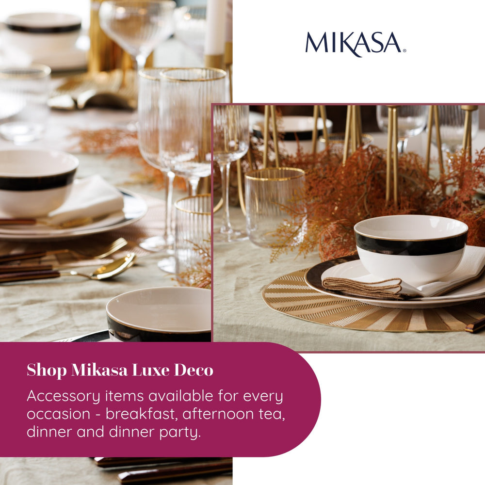 Mikasa Luxe Deco 4-Piece China Dinner Plate Set, 27.5cm