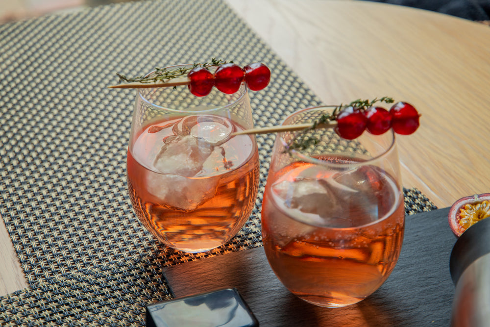 BarCraft Set of Two Iridescent Glass Tumblers